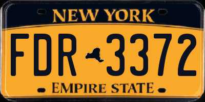 NY license plate FDR3372