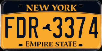 NY license plate FDR3374