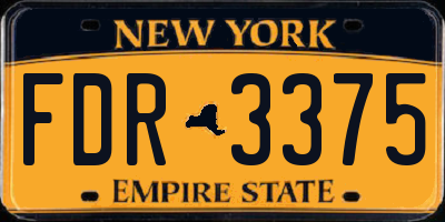 NY license plate FDR3375