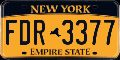 NY license plate FDR3377