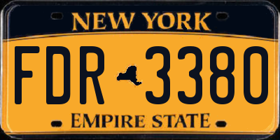 NY license plate FDR3380