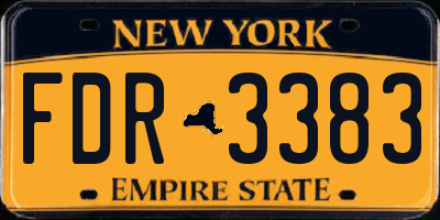 NY license plate FDR3383