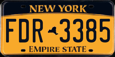 NY license plate FDR3385