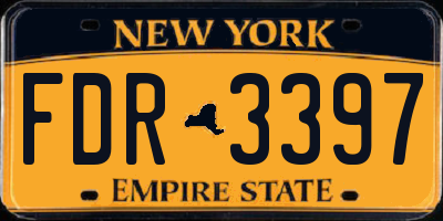 NY license plate FDR3397