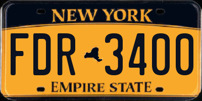 NY license plate FDR3400