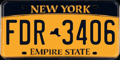 NY license plate FDR3406