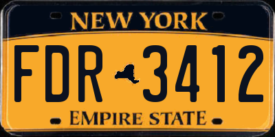 NY license plate FDR3412