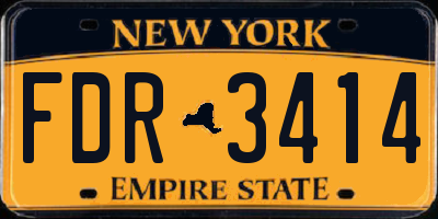 NY license plate FDR3414