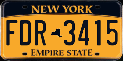 NY license plate FDR3415