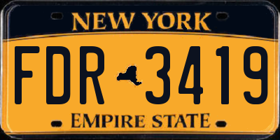 NY license plate FDR3419