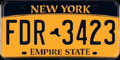 NY license plate FDR3423