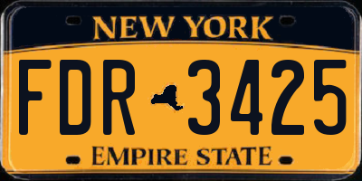 NY license plate FDR3425