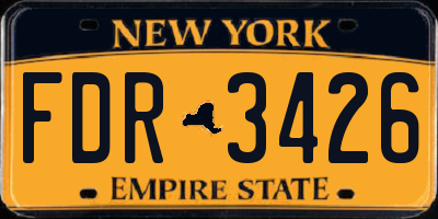NY license plate FDR3426