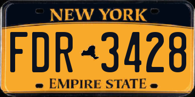 NY license plate FDR3428
