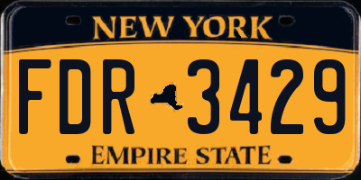NY license plate FDR3429