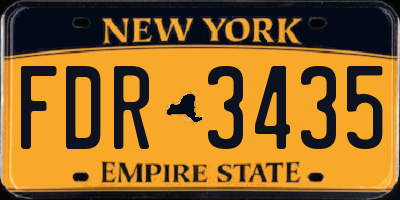 NY license plate FDR3435