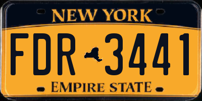 NY license plate FDR3441