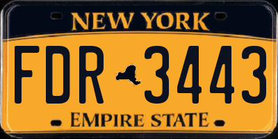NY license plate FDR3443