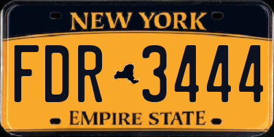 NY license plate FDR3444