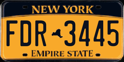 NY license plate FDR3445