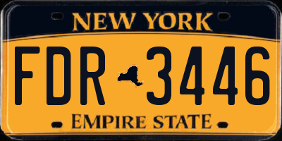 NY license plate FDR3446
