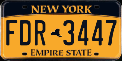 NY license plate FDR3447