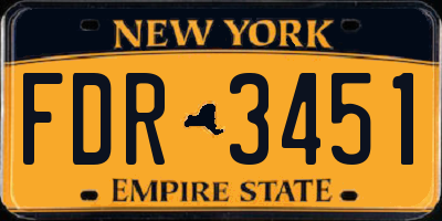 NY license plate FDR3451