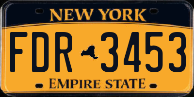 NY license plate FDR3453