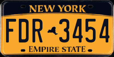 NY license plate FDR3454