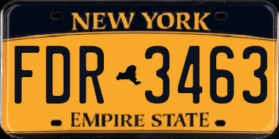 NY license plate FDR3463