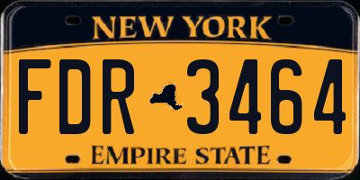 NY license plate FDR3464