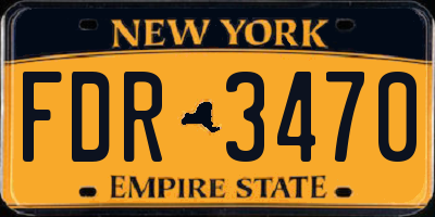 NY license plate FDR3470