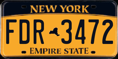 NY license plate FDR3472