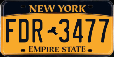 NY license plate FDR3477