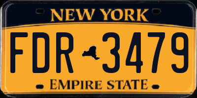 NY license plate FDR3479