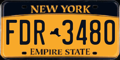 NY license plate FDR3480