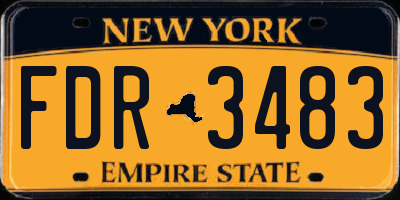 NY license plate FDR3483