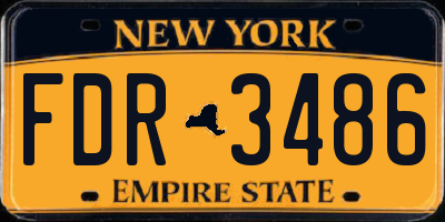 NY license plate FDR3486