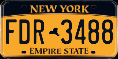 NY license plate FDR3488