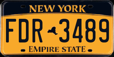NY license plate FDR3489
