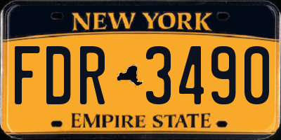 NY license plate FDR3490