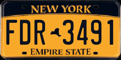 NY license plate FDR3491