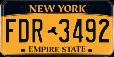 NY license plate FDR3492