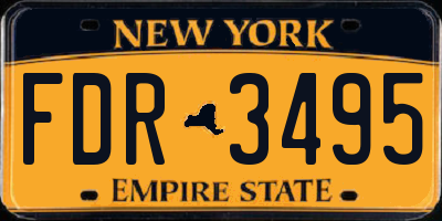 NY license plate FDR3495