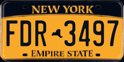 NY license plate FDR3497