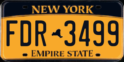 NY license plate FDR3499
