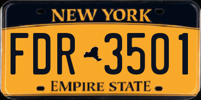 NY license plate FDR3501