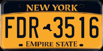 NY license plate FDR3516