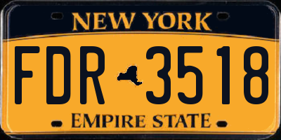 NY license plate FDR3518