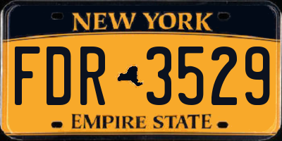 NY license plate FDR3529